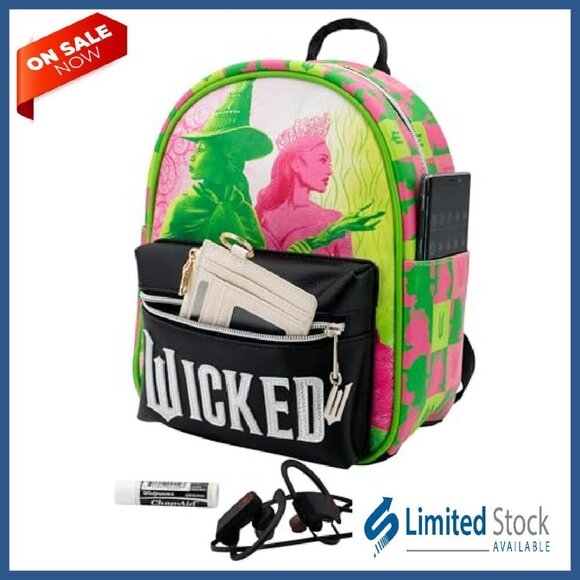 Mini PU Backpack Purse with Metal Charm, 10.5 Inch Vegan Leather Shoulder Bag